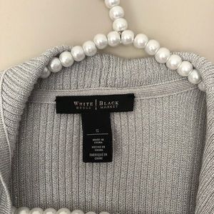 White House Black Market Sweaters - WHBM Silver Shiny Cardigan Sweater Sparkly White House Black Market Sweaters - WHBM Silver Shiny Cardigan Sweater Sparkly